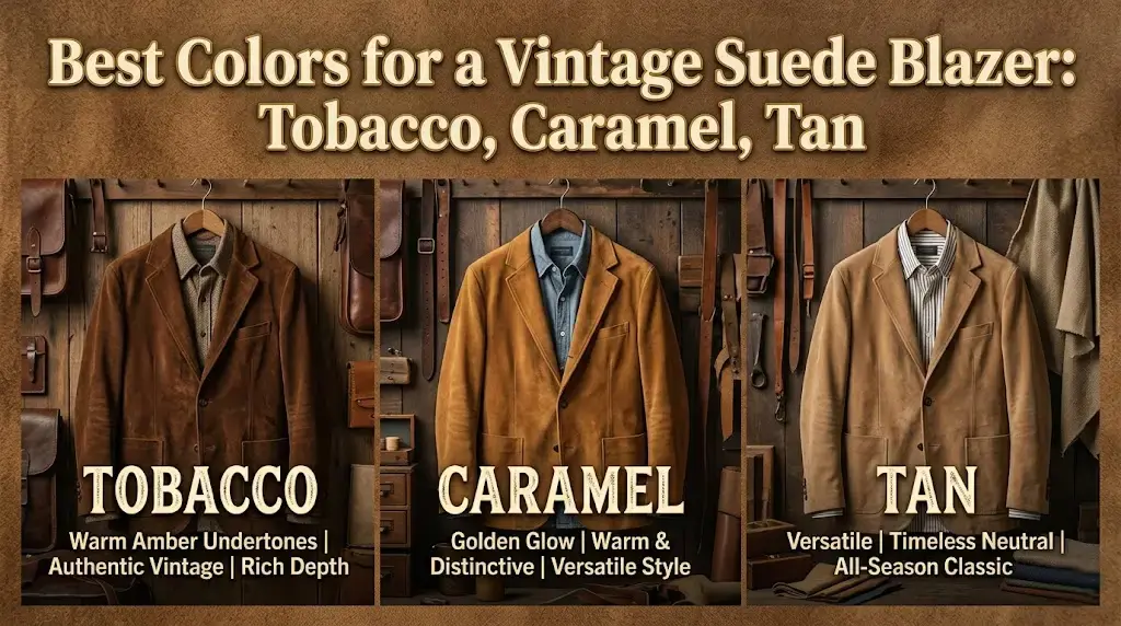 Best Colors for a Vintage Suede Blazer: Tobacco, Caramel, Tan