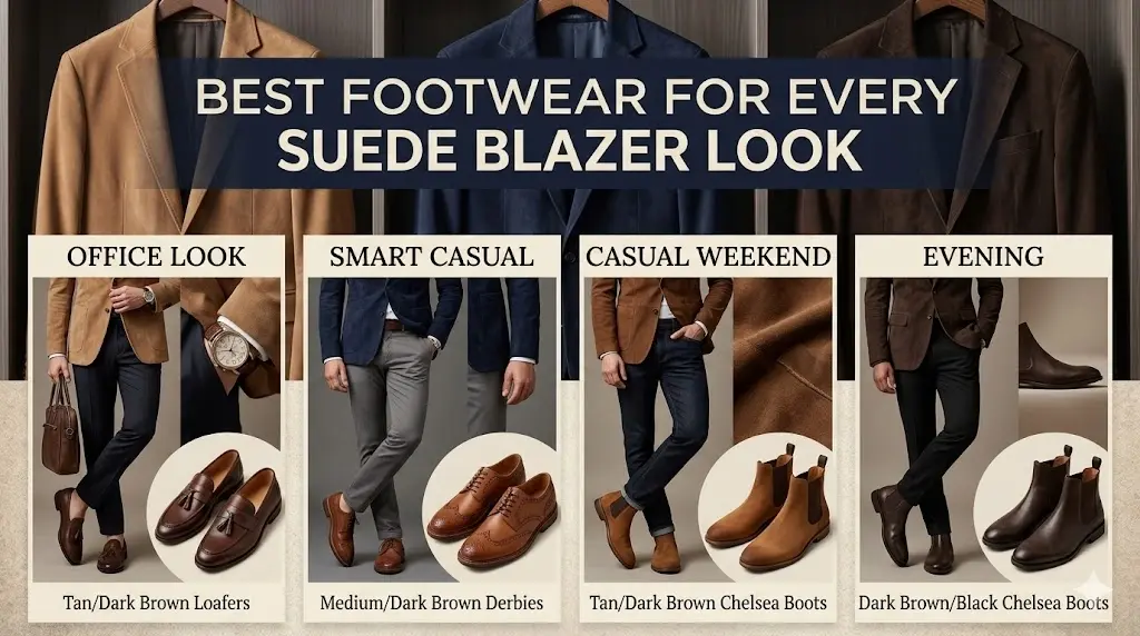 Best Footwear for Every Suede Blazer Look