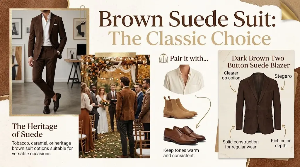 Brown Suede Suit: The Classic Choice