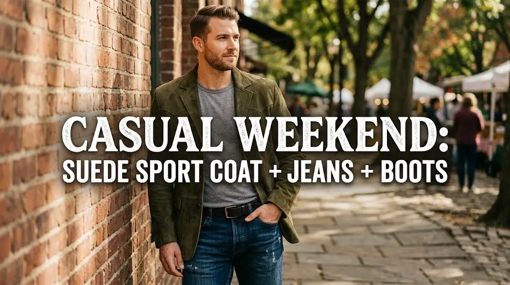 Casual Weekend: Suede Sport Coat + Jeans + Boots