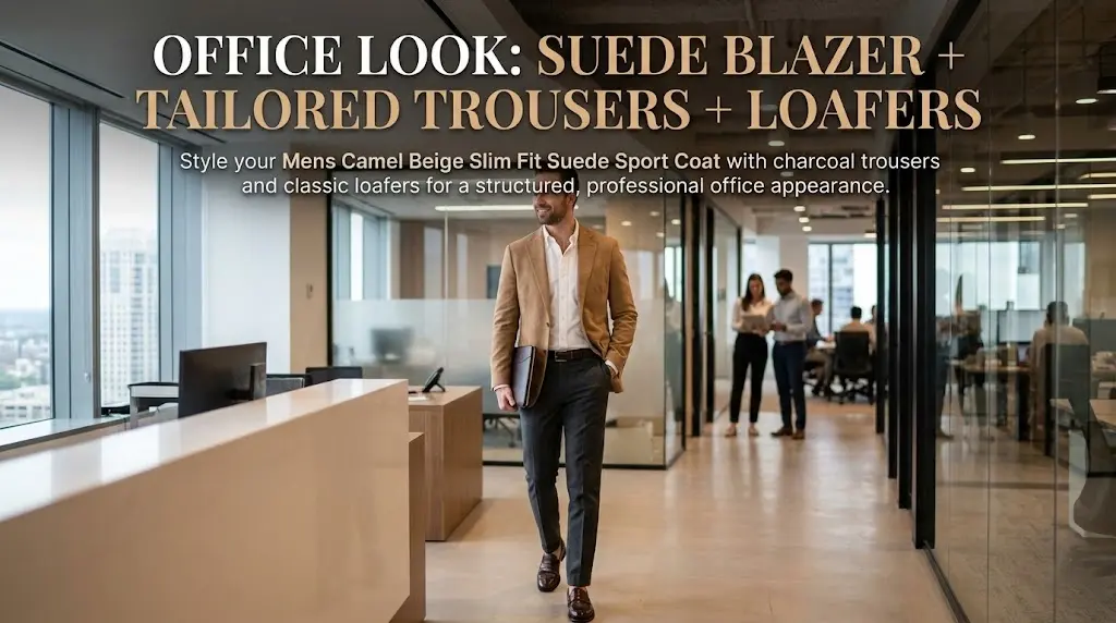 Office Look: Suede Blazer + Tailored Trousers + Loafers