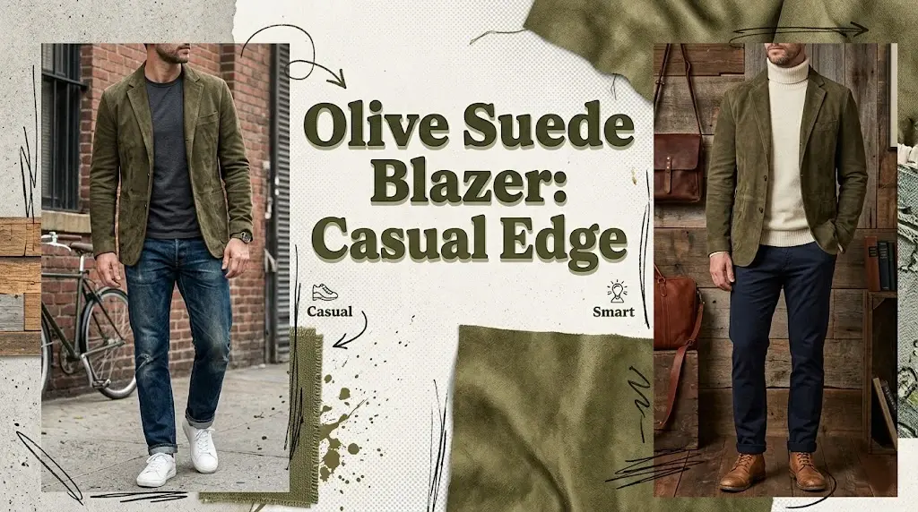 Olive Suede Blazer: Casual Edge