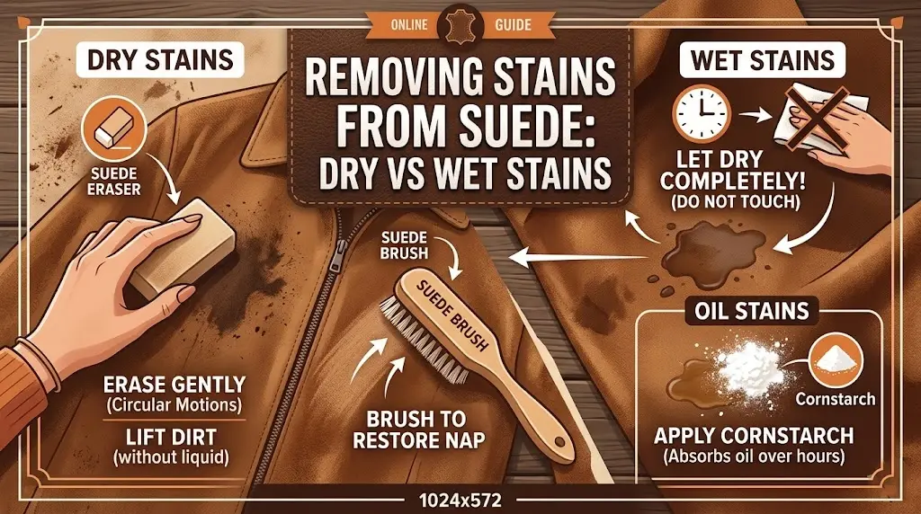 Removing Stains from Suede: Dry vs Wet Stains