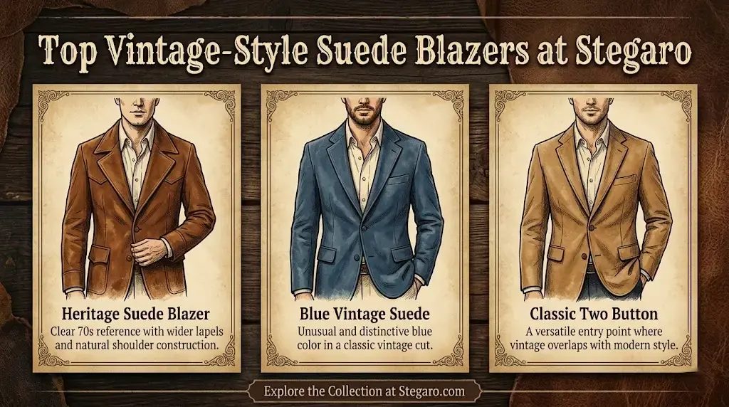 Top Vintage-Style Suede Blazers at Stegaro