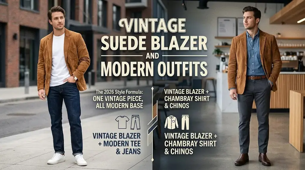 Vintage Suede Blazer and Modern Outfits
